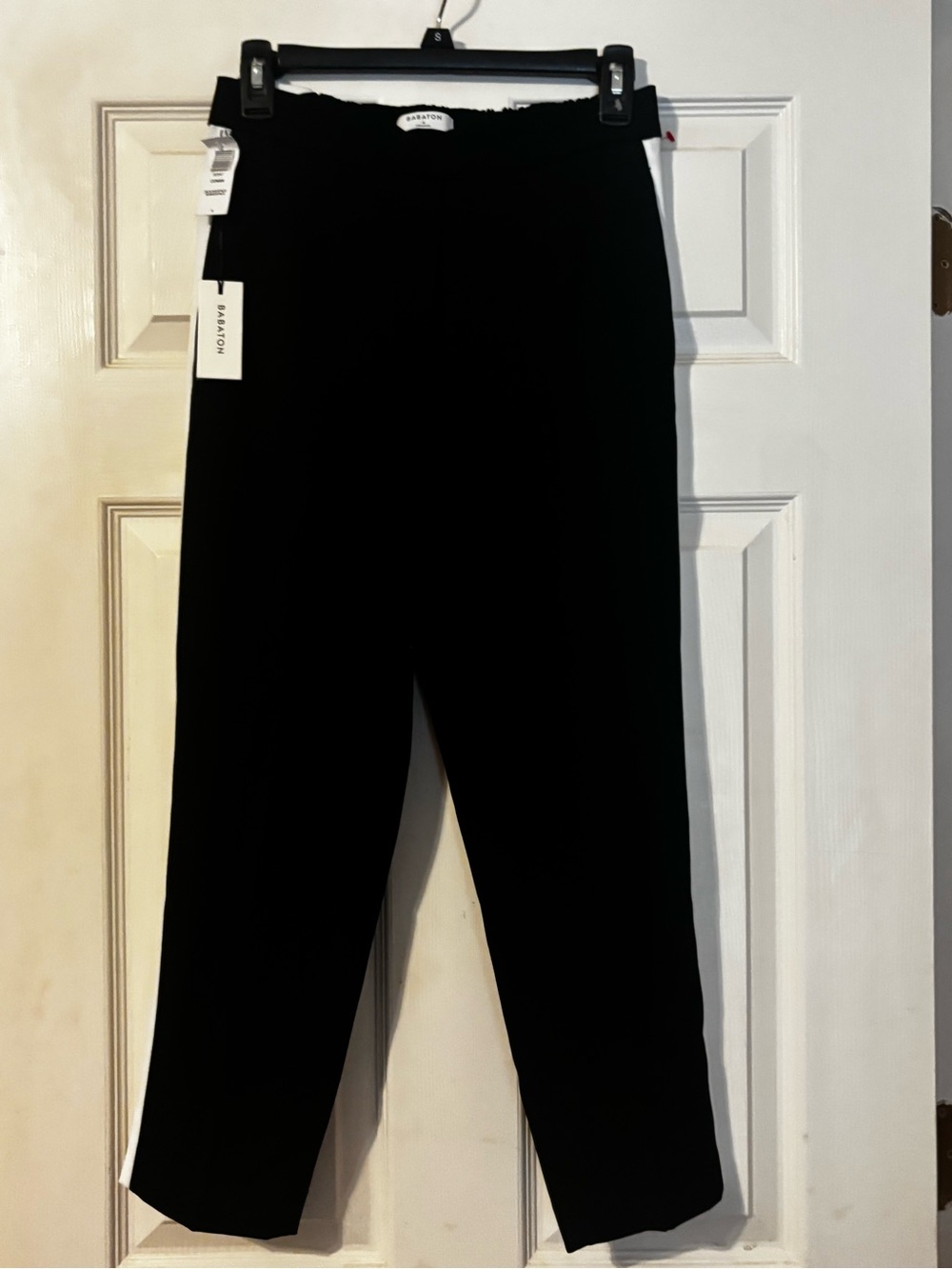 Babaton NWT Black Side white Stripe Slim Leg Ankle Pant